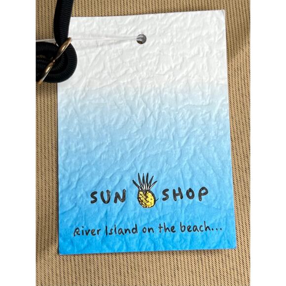 River Island Black Embossed Triangle Bikini Top 6 NWT - Picture 4 of 6